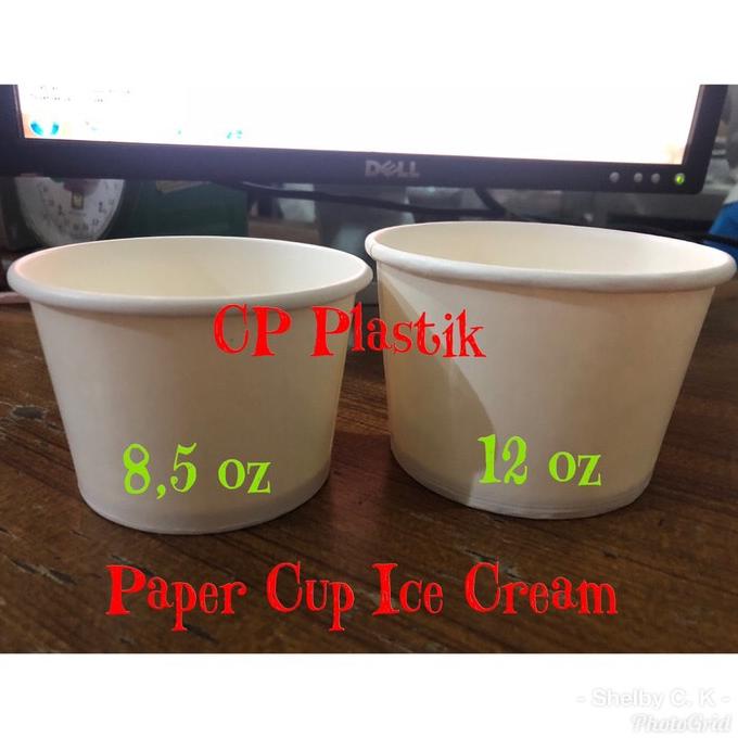 Jual Paper Cup Ice Cream 12 oz Gelas Kertas Ice Cream (isi +/ 50 pcs