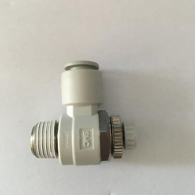 Jual fitting pneumatic SMC speed control 4-02 selang 4mm Drat 1/4