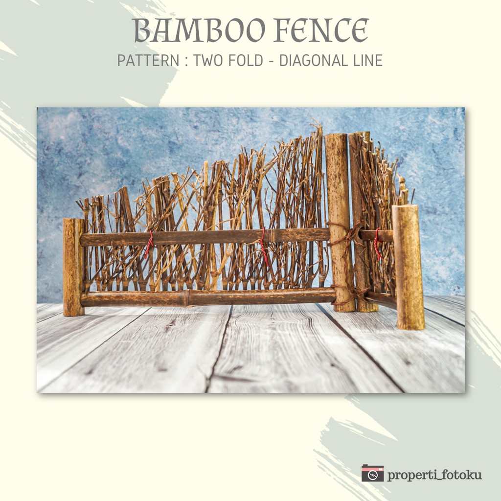 Jual D3v!! Two Fold Diagonal Line Bamboo Fence / pagar bambu kecil ...