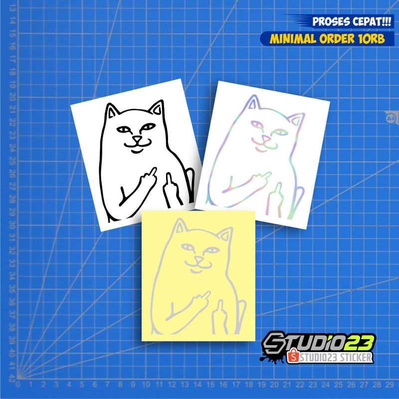 Jual Stiker Kucing Cat meme Fuckyou Cutting Hologram Lucu | Shopee
