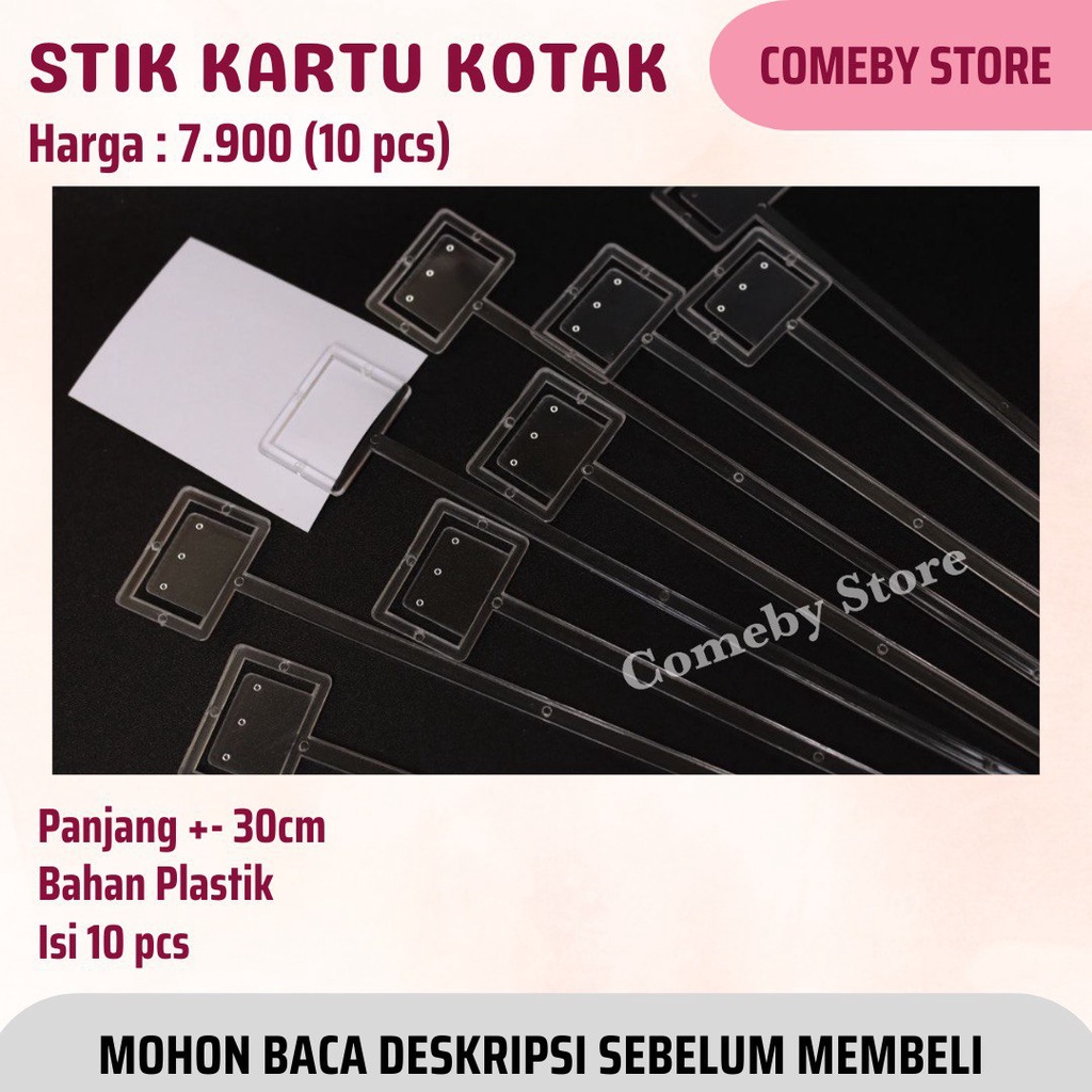 Jual STICK KARTU PLASTIK PERSEGI / TANGKAI KARTU UCAPAN / STIK KARTU ...