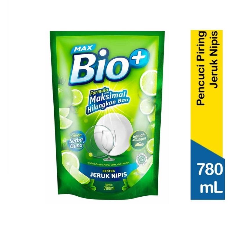 Jual Max Bio+ Plus Sabun Cuci PiringJeruk Nipis 780 ml | Shopee Indonesia