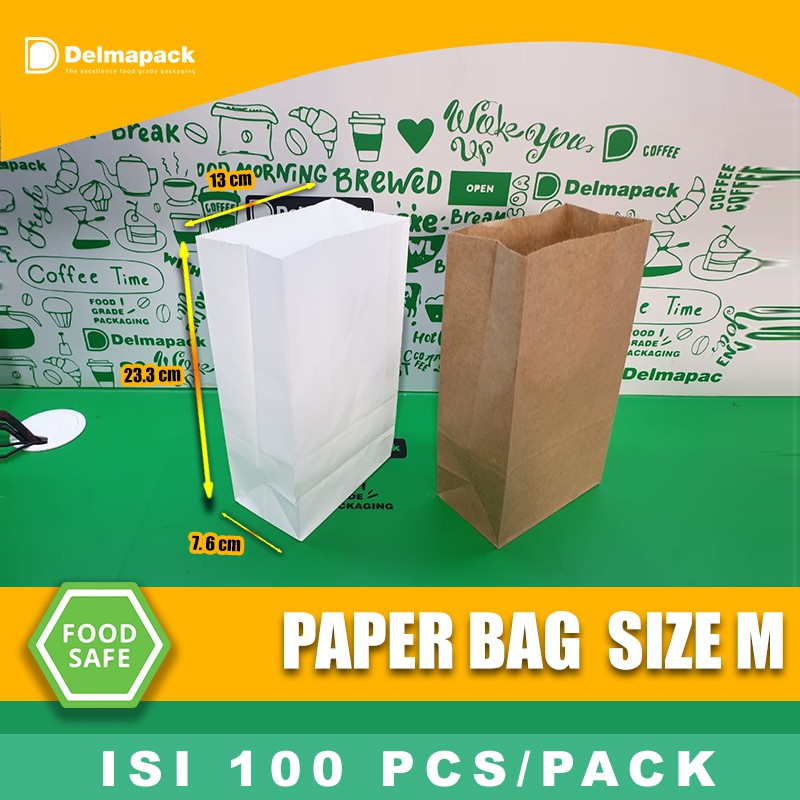 Jual PAPER BAG KANTONG KERTAS ( M ) / KANTONG ROTI, FRIED CHICKEN ...