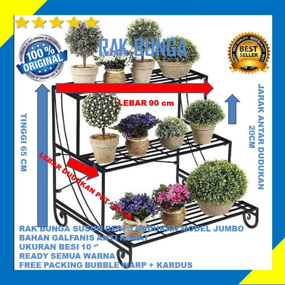 Jual Rak Bunga Susun Besi 3 Dudukan Model Jumbo | Shopee Indonesia