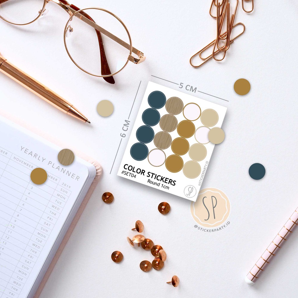 Jual [Sticker Party] Stiker Dot Bulat Mini 1cm Warna Natural Coklat ...