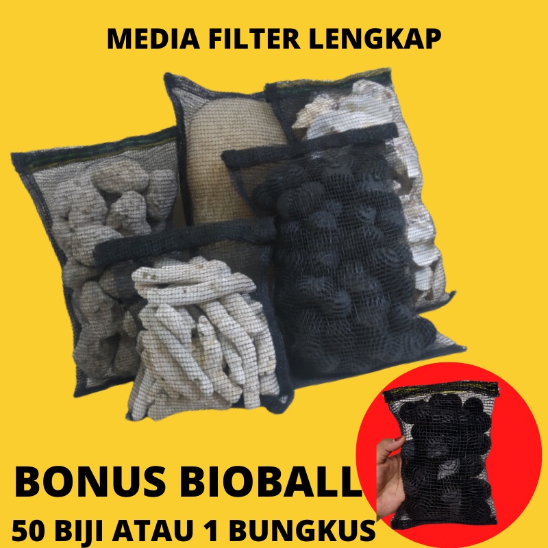 Jual Media Filter BioBall untuk filter Biologis Kolam Koi + Jaring