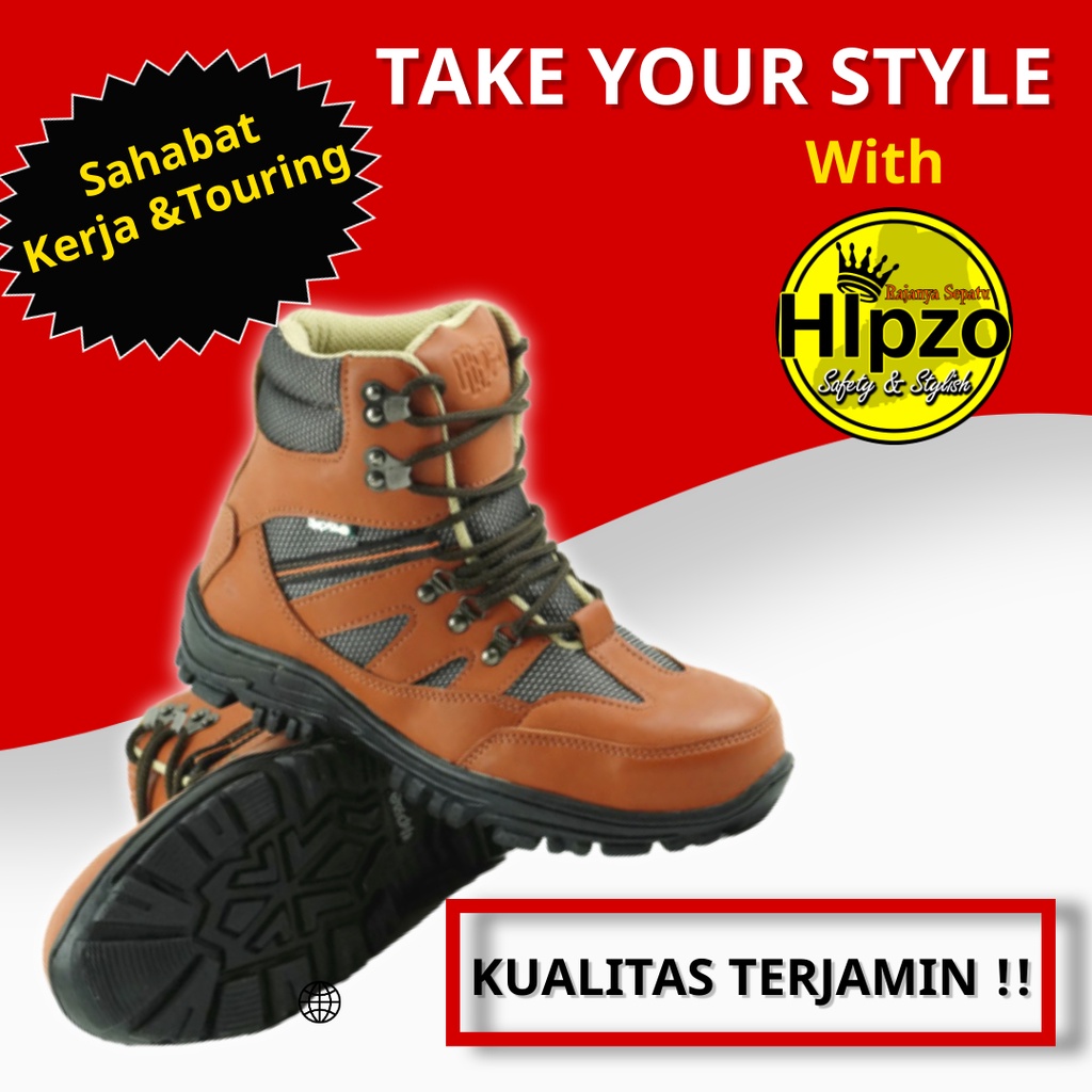 Jual Original Sepatu Safety Hipzo M Septatu Boots Kerja Sepatu Proyek Besi Terbaru