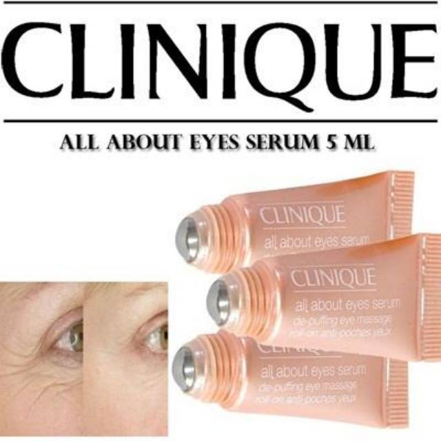 Jual Clinique all about eyes serum de puffing eye massage roll on 5ml
