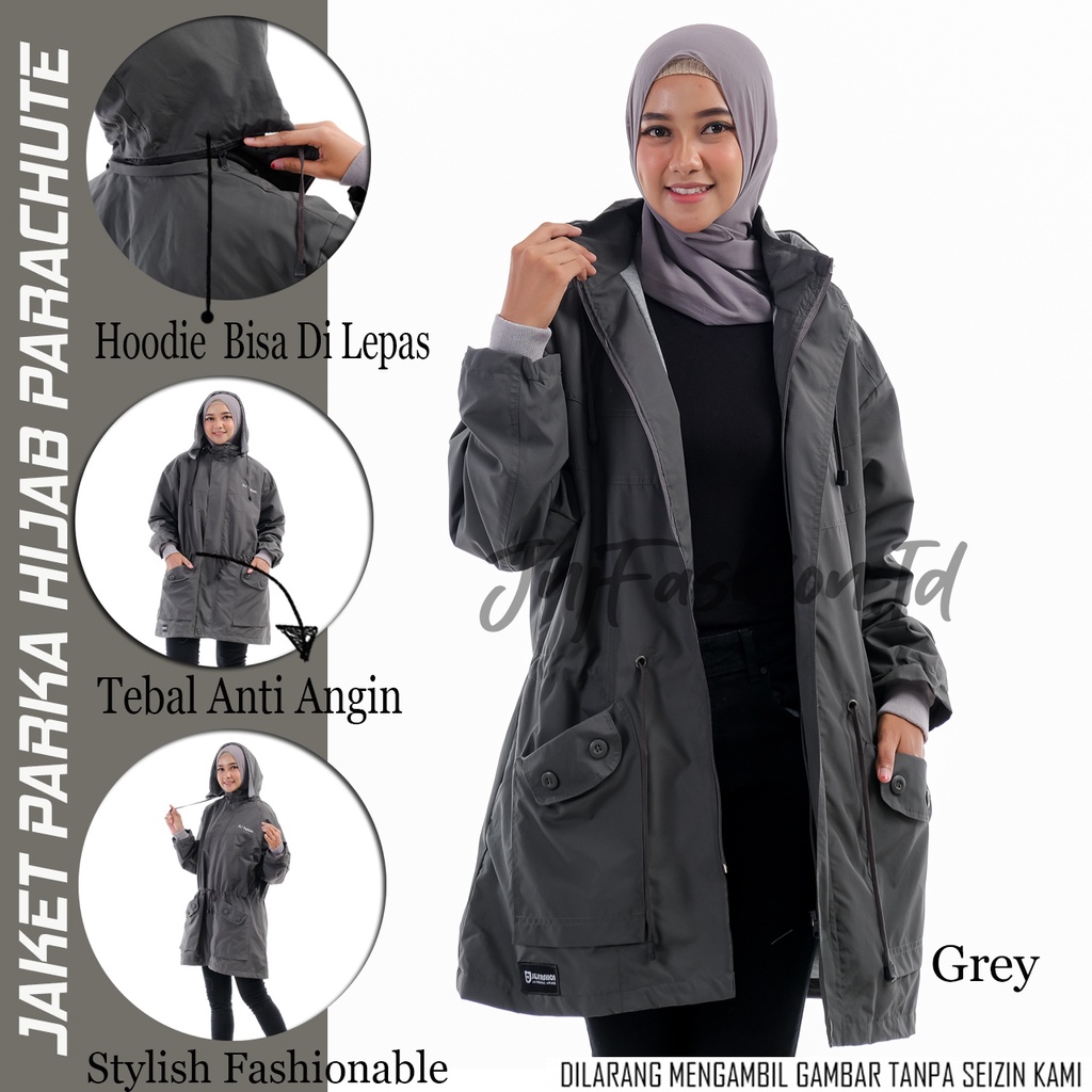 Jual JAKET WANITA HIJAB PREMIUM PARKA XXL PARASUT IMPORT JACKET