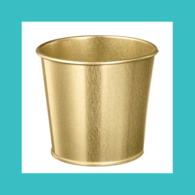 Jual Baru daidai pot kaleng utk tanaman d9cm warna gold box kaleng ...