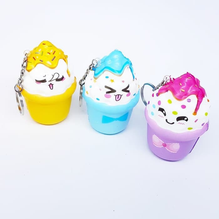 Jual MAINAN ANAK SQUISHY ICE CREAM POT MINI EMOTICON ICE CREAM POT ...