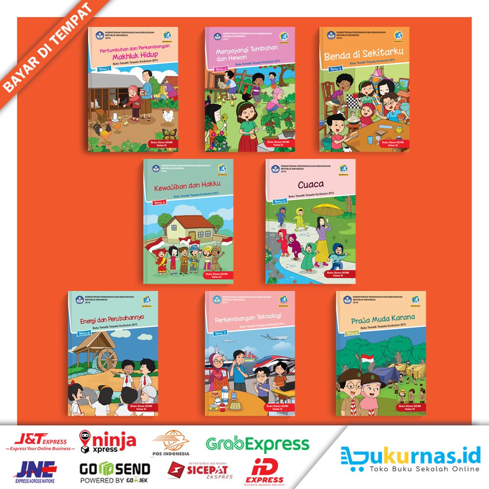 Jual Paket Buku Tematik SD Kelas 3 Kurikulum 2013 Terbaru (1 Paket 8 ...