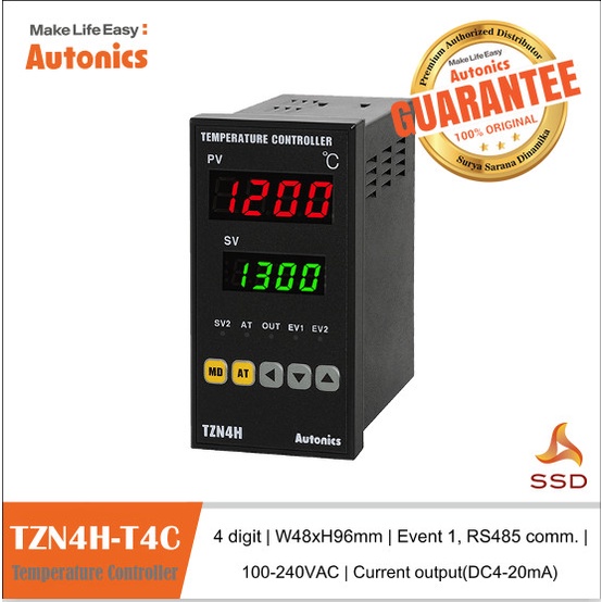 Jual Temperature Control Digital Controller Autonics TZN4HT4C Shopee