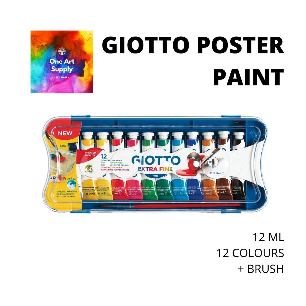 Jual Giotto Extra Fine Cat Poster Paint 12 ml x 7 pcs dengan Kuas