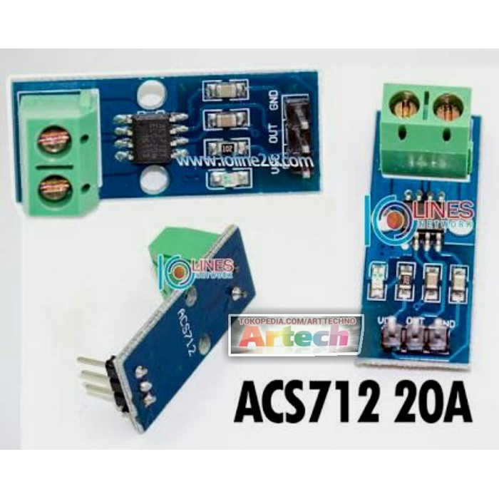 Jual Acs712 20 Ac Dc Sensor Arus Acs712 20a Hall Current Sensor Module