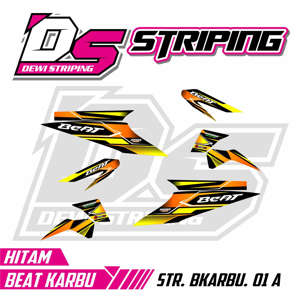 Jual Striping Motor Variasi List Stiker Honda Beat Karbu Desain Terbaik ...