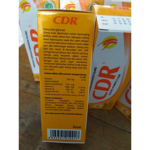 Jual CDR EFFERVESCENT 10 TABLET I Bantu Jaga Tubuh dan Tulang Sehat ...