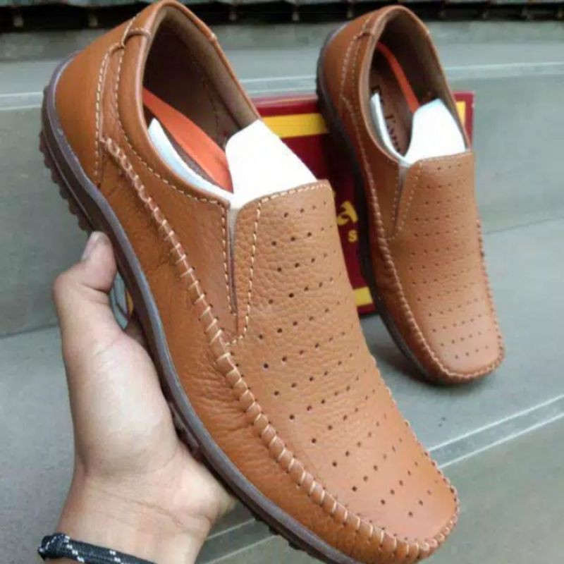 Jual Sepatu casual pria full kulit asli | Shopee Indonesia