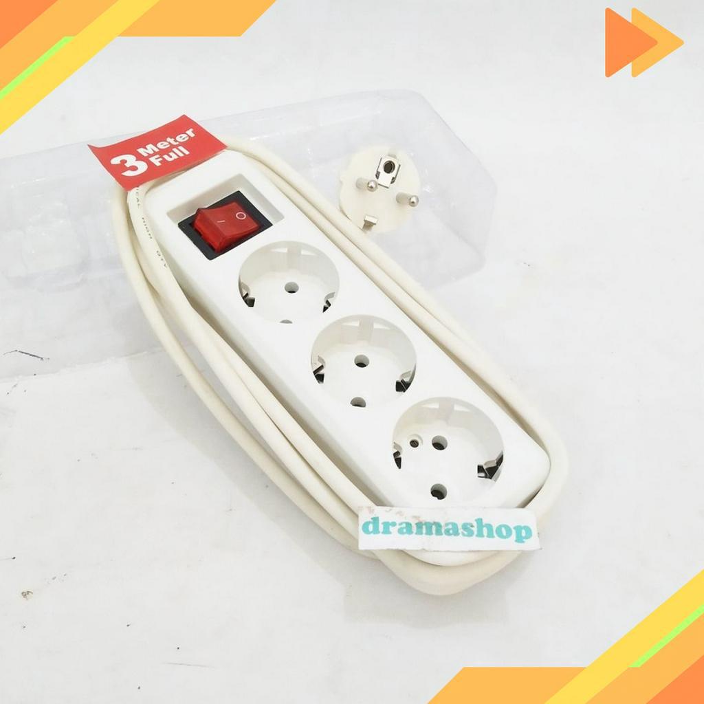Jual PRAKTIS Stop Kontak Multy Socket Switch 3 Lubang 3 Meter | Shopee ...