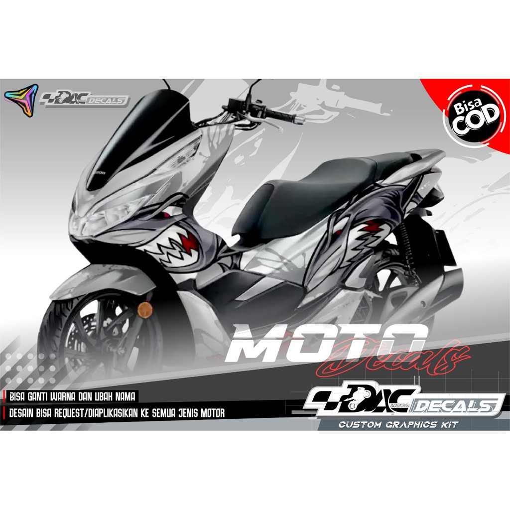 Jual Sticker Decal Full Body Honda Pcx Shark Putih Shopee Indonesia