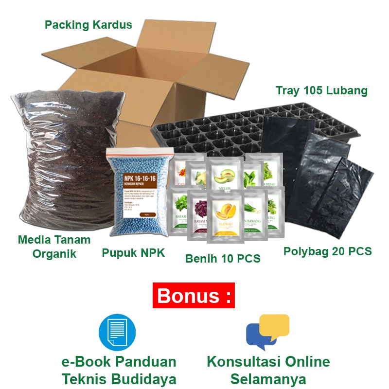 Jual Agrotek ID - Paket Berkebun Lengkap Urban Farming Rumahan 10 Benih ...