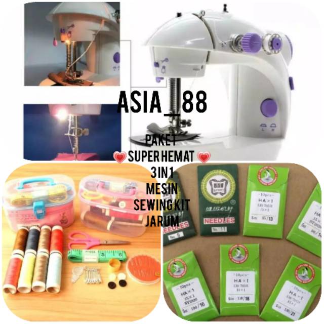 Jual Paket Super Hemat Mesin Jahit Portable Mini Free Sewing Kit Dan Jarum Shopee Indonesia