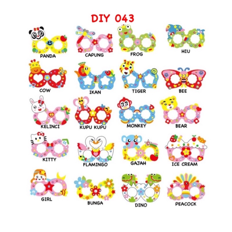 Jual DIY 043 | DIY EVA STICKER KACAMATA | MENEMPEL EVA STICKER DI ...