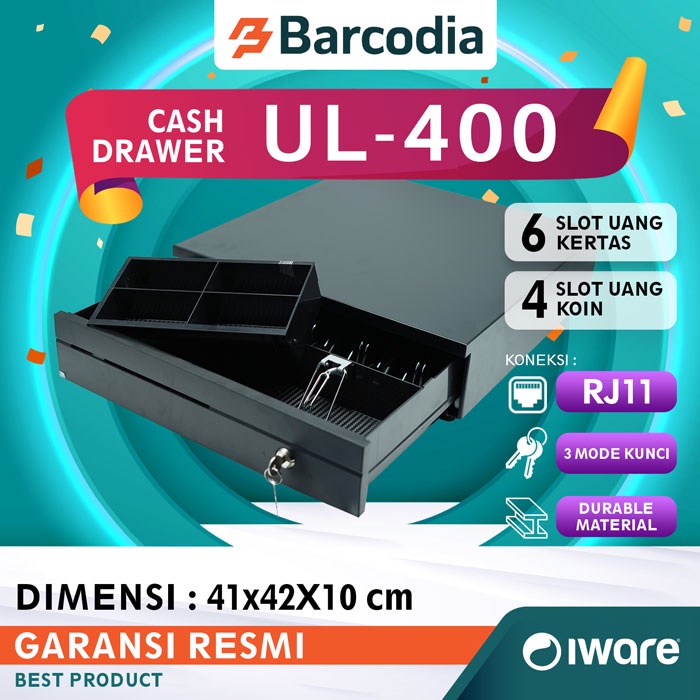 Jual CASH DRAWER LACI UANG KASIR IWARE UL 400 KONEKSI RJ11 Shopee