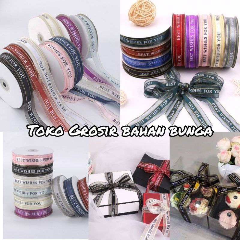 Jual Korean Ribbon Lace 2,5 cm - Pita Korea Best Whishes For You ...