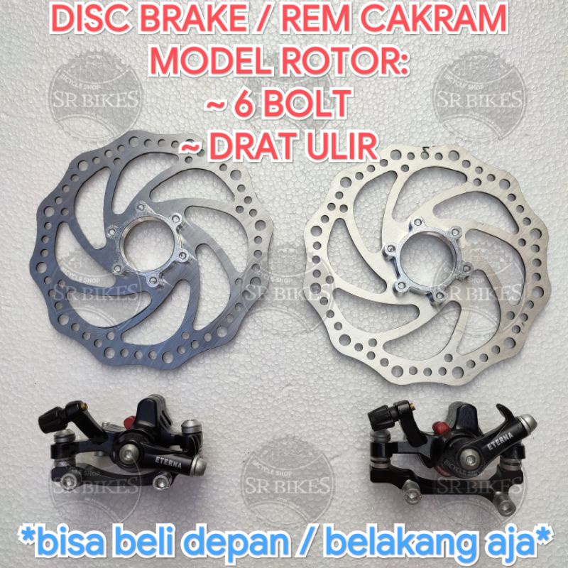 Jual Disc Brake Set Rem Cakram Set Sepeda Lipat MTB Minion. Rotor