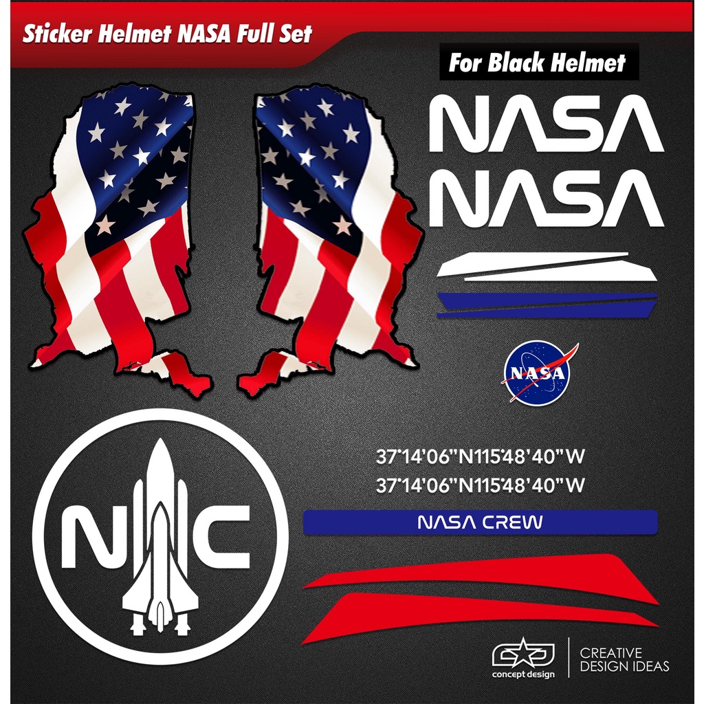 Jual Sticker Helmet Nasa Full Set | Shopee Indonesia