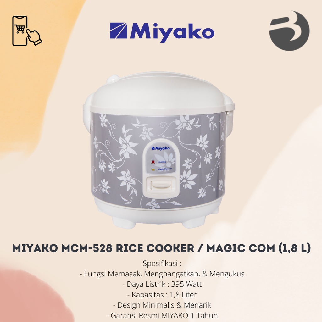 Jual Miyako MCM-528 Rice Cooker / Magic Com (1,8 L) | Shopee Indonesia