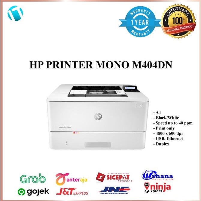 Jual HP Printer Monochrome LaserJet Pro M404dn (Mono Laser Duplex) W1A53A Shopee Indonesia