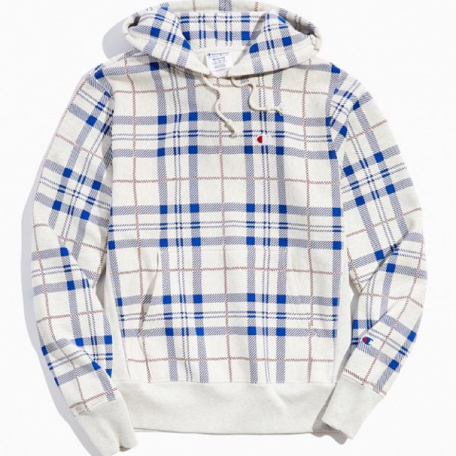 Champion plaid reverse weave hoodie sale