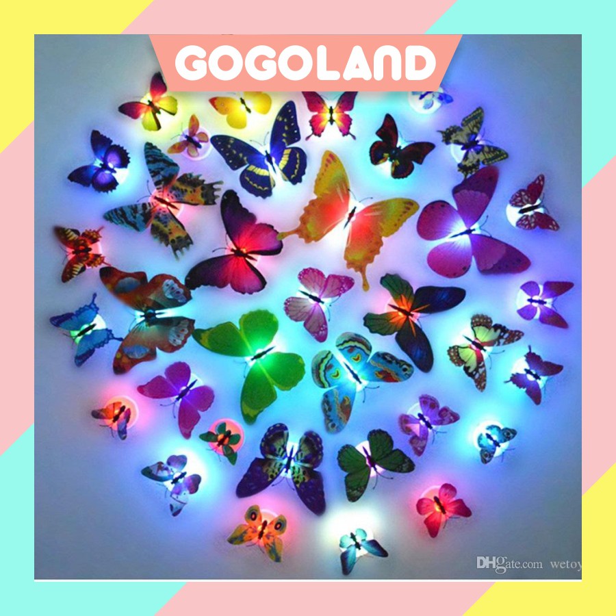 GOGOLAND Lampu Kupu-Kupu Tumblr LED Dekorasi Ruangan Lucu Unik / Lampu Hias Dinding / Butterfly E003