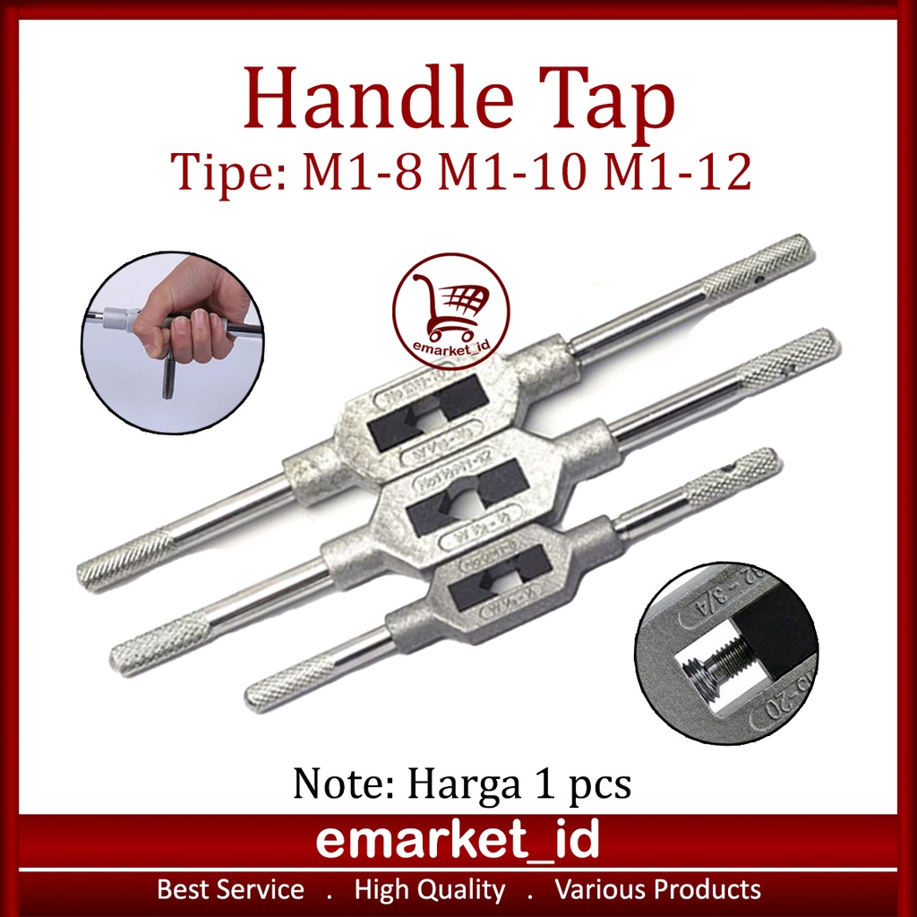 Jual Handle Gagang Tap M1-8 M1-10 M1-12 / Hand Stand Pembuat Drat Putar ...
