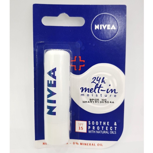 Jual Nivea lip balm 24h melt-in moisture SPF 15 - 4.8g | Shopee Indonesia