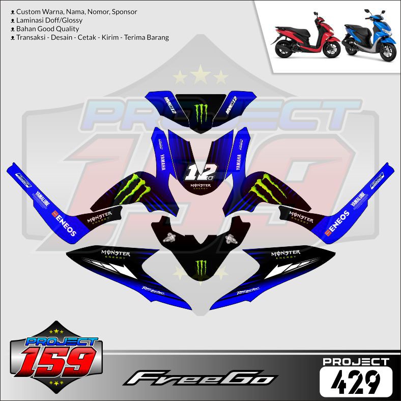 Jual Sticker Decal Freego - Project 429 Yamaha MotoGP | Shopee Indonesia