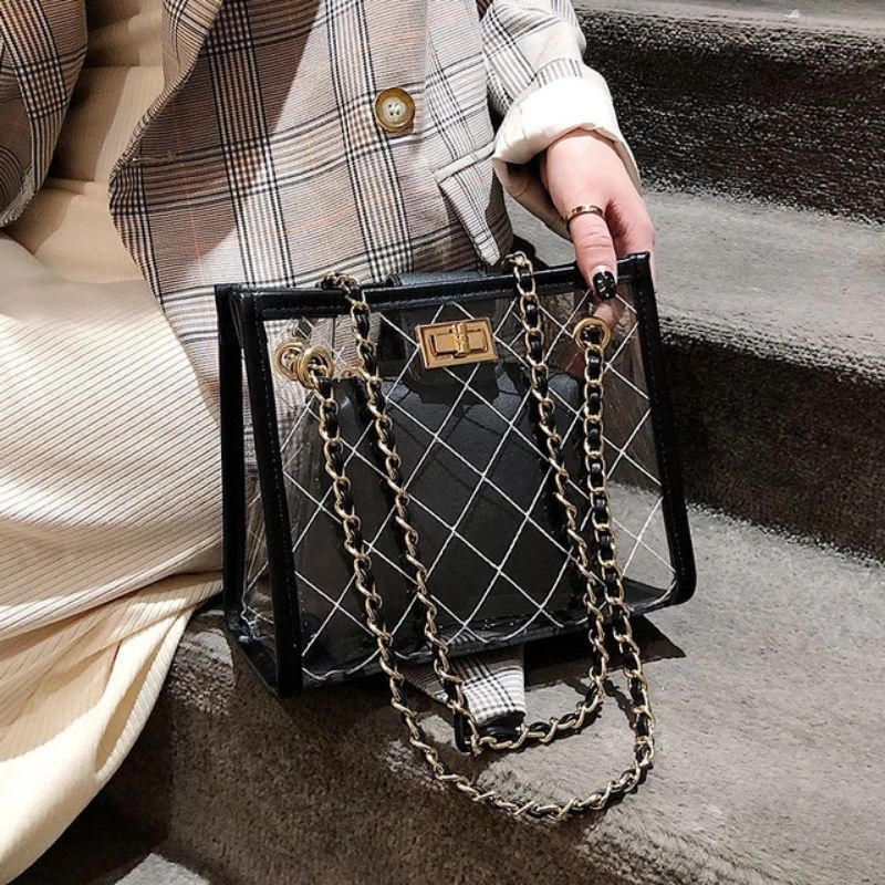 Jual Tas selempang wanita transparan terlaris - Tas wanita transfaran