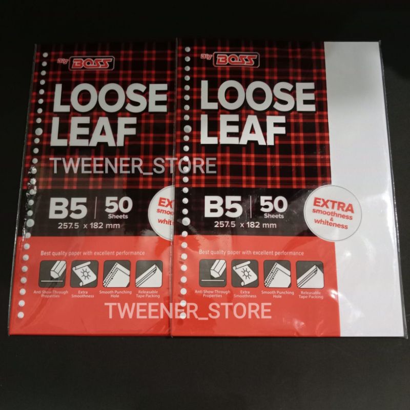 Jual [B5-POLOS] Big Boss Loose Leaf B5 50 Sheets Lembar Polos | Kertas ...