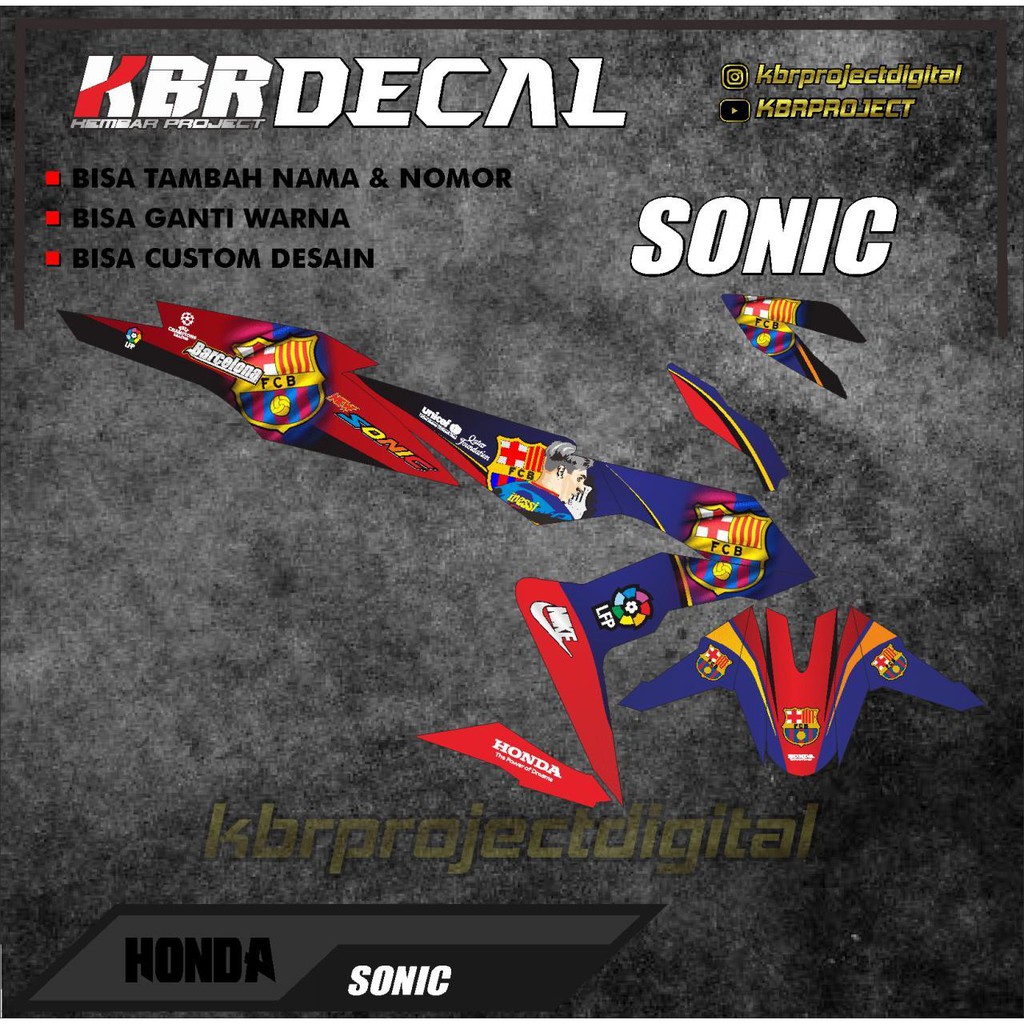 Jual DECAL SONIC STICKER VARIASI FULL BODY LIST MOTOR SONIC MOTIF BARCA ...