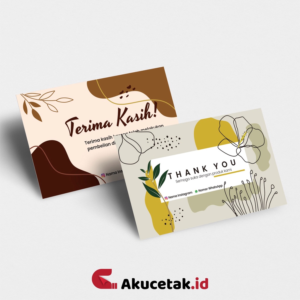 Jual Thank You Card / Kartu Thank You / Thank You Card Custom / Kartu ...