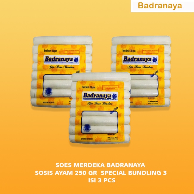 Jual Soes Merdeka Badranaya Sosis Ayam + Sosis Ayam + Sosis Ayam 250gr ...