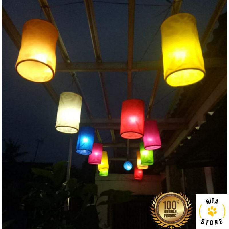 Jual LAMPION KAIN LAMPION GANTUNG LAMPION OUTDOOR ESTETIK | Shopee