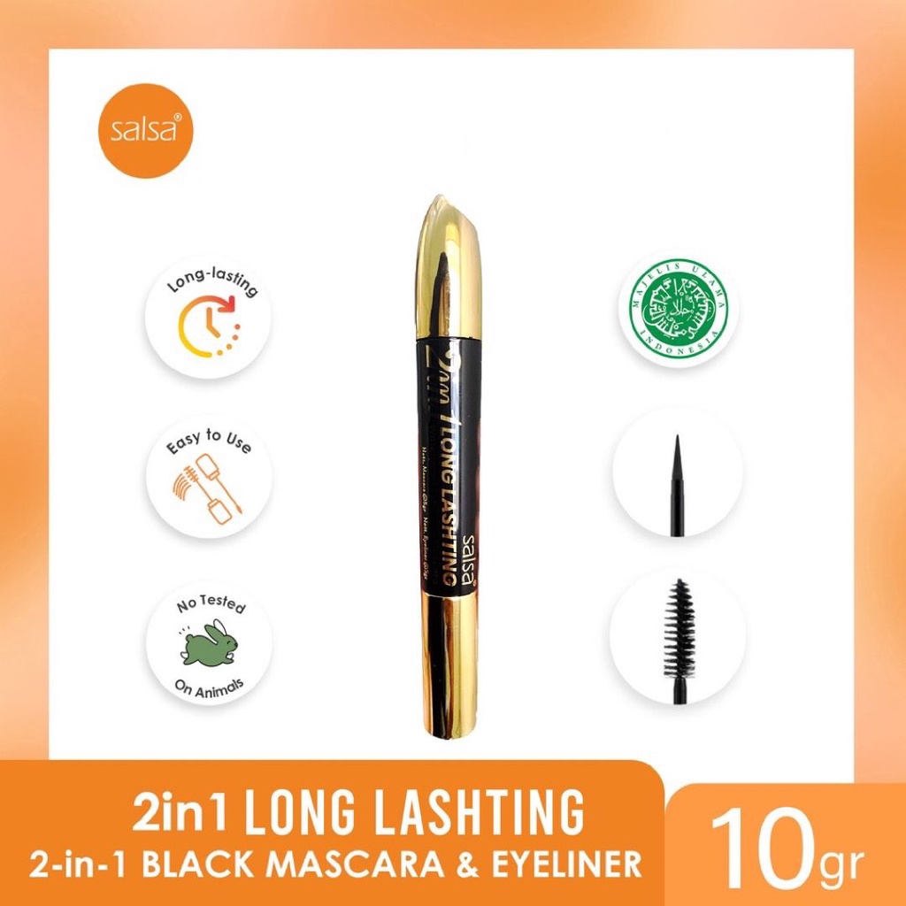 Jual Salsa Bold Eyeliner 2in1 Hyperlash 2in1 Longlasting Waterproof