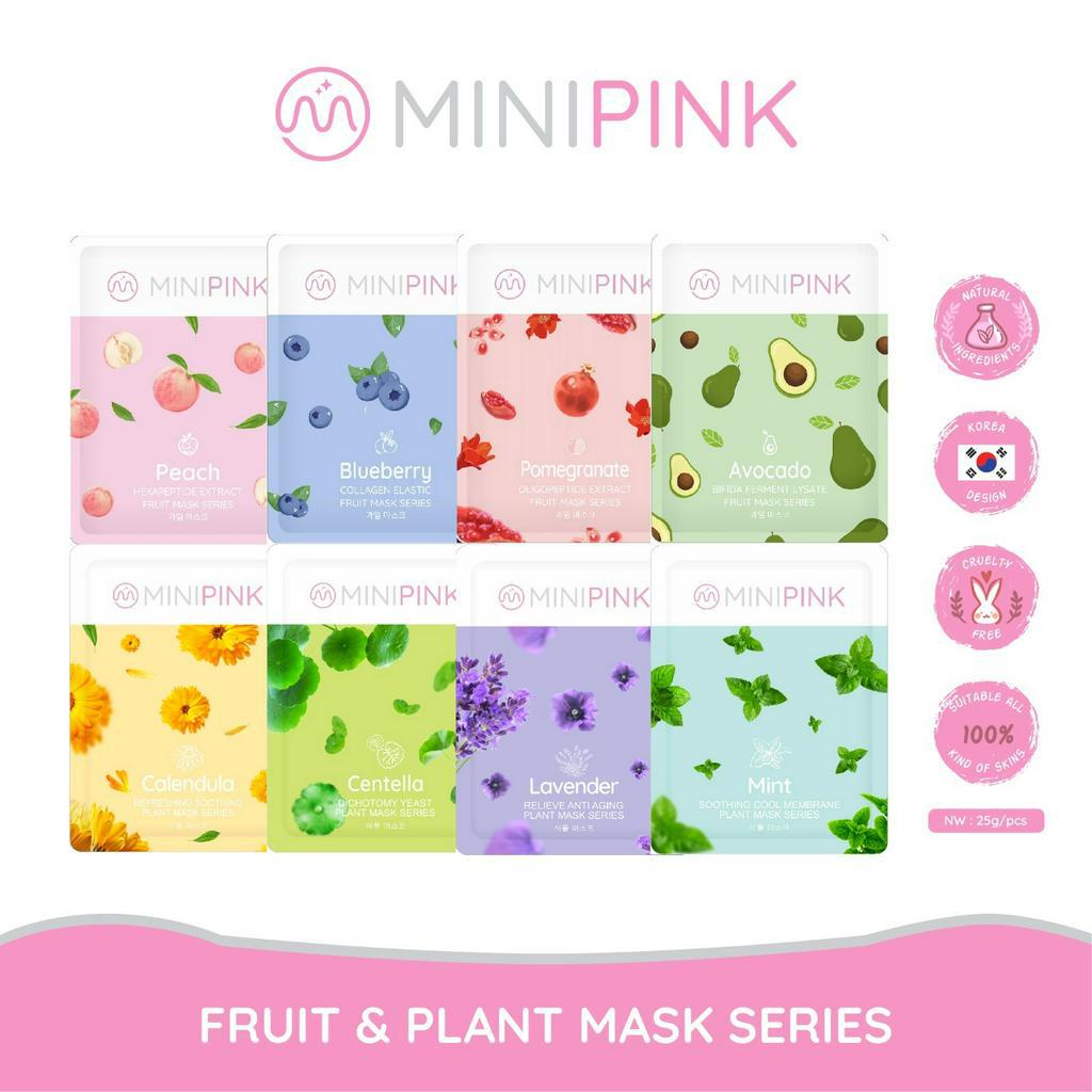 Jual MINIPINK Sheet Mask Masker Wajah Mini Pink Fruit Mask Series MP001 ...