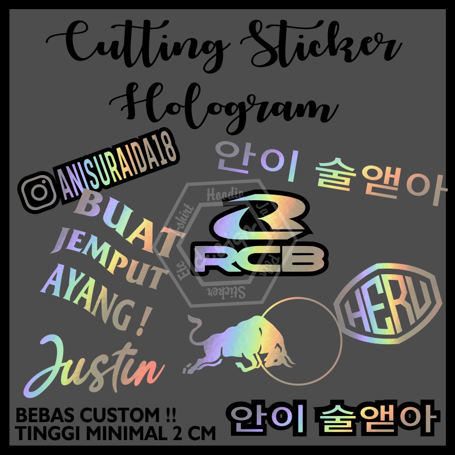 Jual Stiker Hologram Custom Pesanan - Nama, Logo Untuk Motor Mobil Helm ...