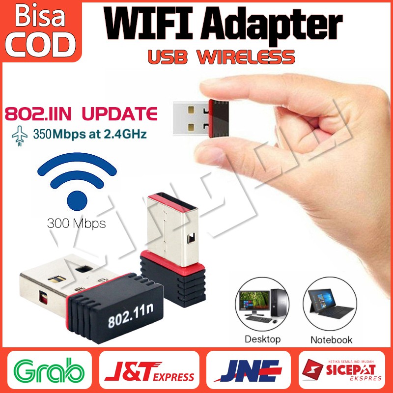 Jual USB WiFi Adapter Wireless MINI Network Dongle 300MBPS | Shopee ...