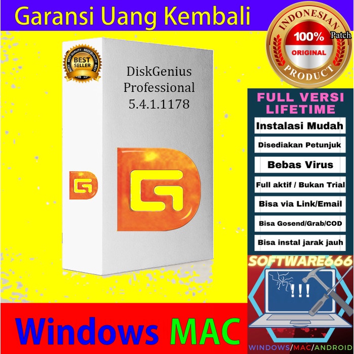 Jual Software Data Recovery & Partisi: DiskGenius Professional 5.4 [WIN ...