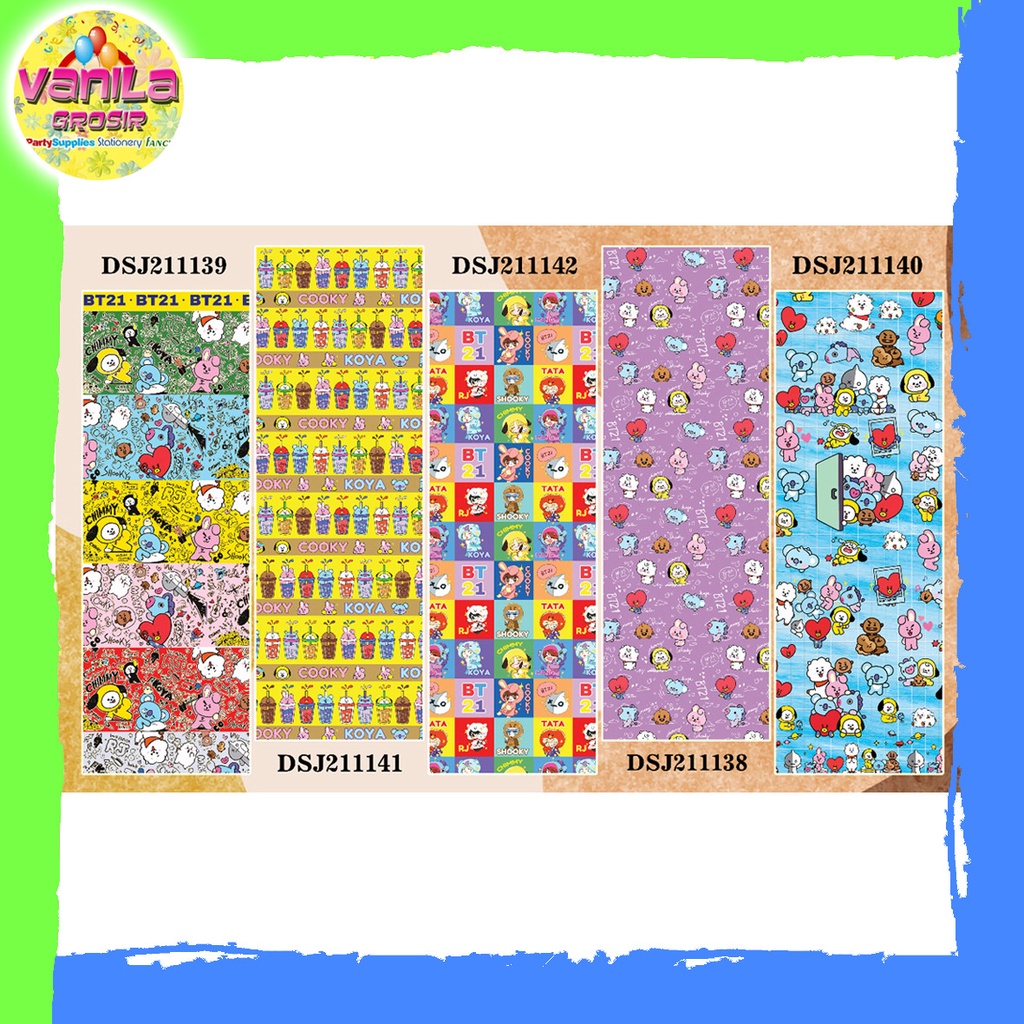 Jual KERTAS KADO JUMBO KARAKTER BT21, KERTAS KADO JUMBO, KERTAS KADO